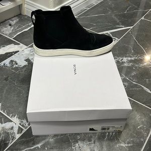 Vince black slip ons